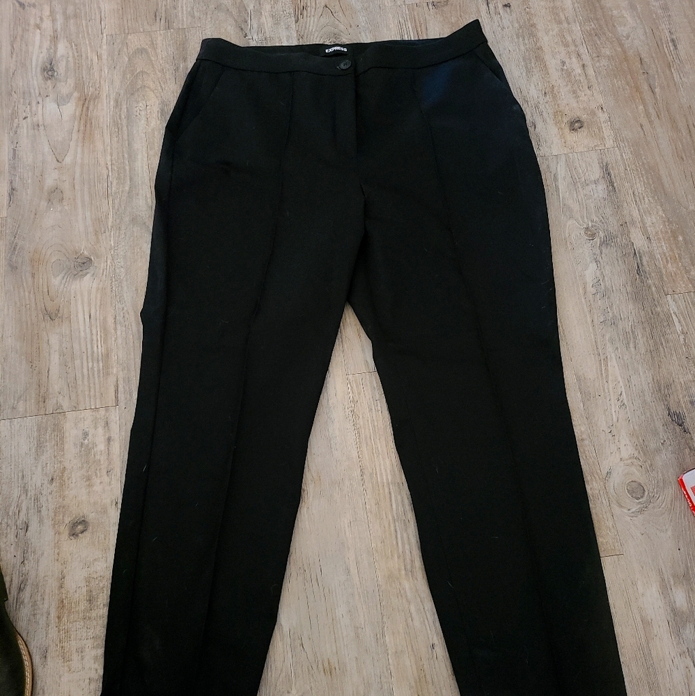 Express Black Stretch Ankle Dress Pants